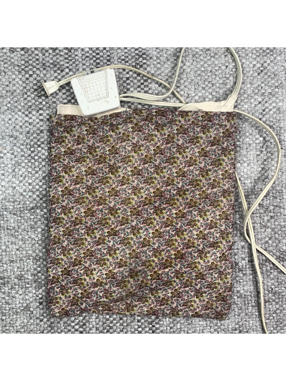 Vintage Therma-Dial Electric Heating Pad Floral Cover Adjustable Heat TESTED